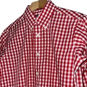 Brooks Brothers Women’s Size M Red White Checkered Cotton Button Down Shirt